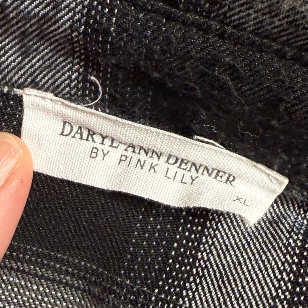 Pink Lily x Darylann Denner Black and White Plaid Button Down Shirt - Picture 2 of 8